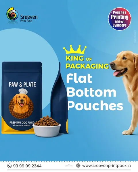 Sreeven flat bottom pouches creative